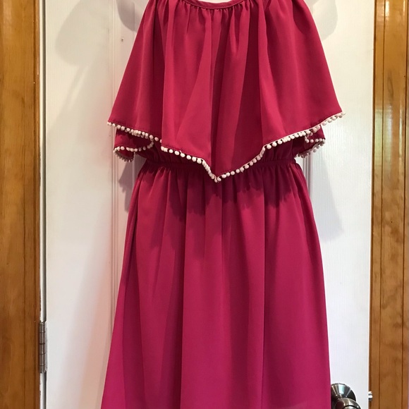 Magenta Mini Dress Sz 8 - 10 Medium NWT
w/White Cotton Ball Tassels - Picture 16 of 16